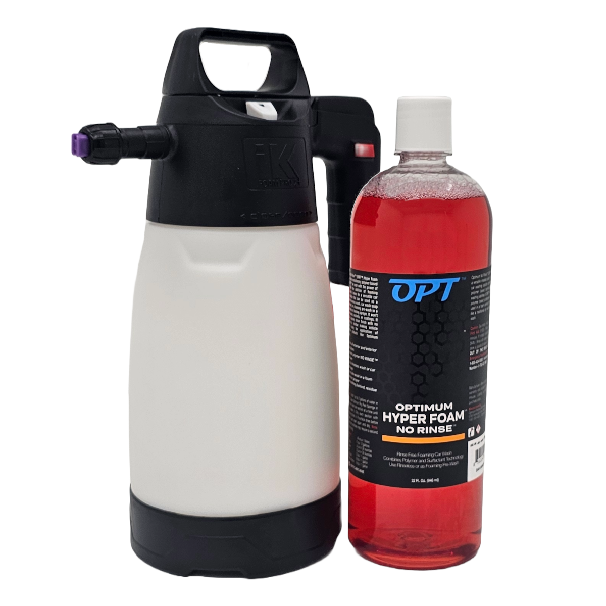 Opta Rinse Optimum No Rinse Hyper Foam Rinseless Car Wash 32 oz. & IK Foam Pro 2 ...