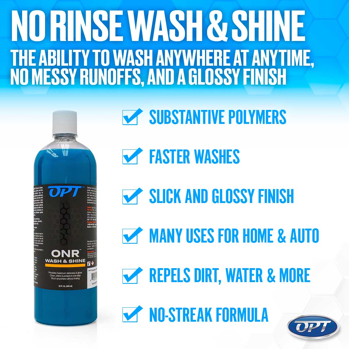 Opta Rinse Optimum No Rinse Wash & Shine V6 | ONR Rinseless Car Wash – Opti-Coat