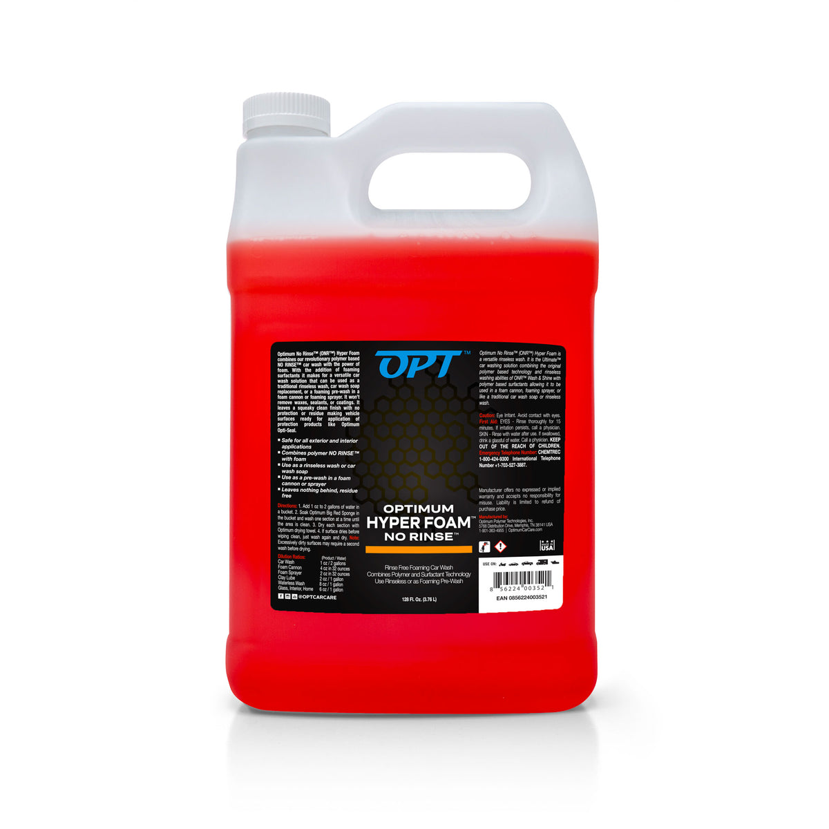 Opt No Rinse Optimum No Rinse Hyper Foam Rinseless Car Wash – Opti-Coat