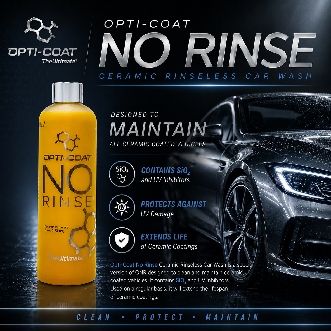 Opti-Coat No Rinse Ceramic Rinseless Car Wash